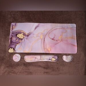 Desk Mat, Mouse & Keyboard Wrist Support, Coaster